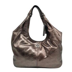Coach Metallic Rose Gunmetal Julia Leather Hobo 14968